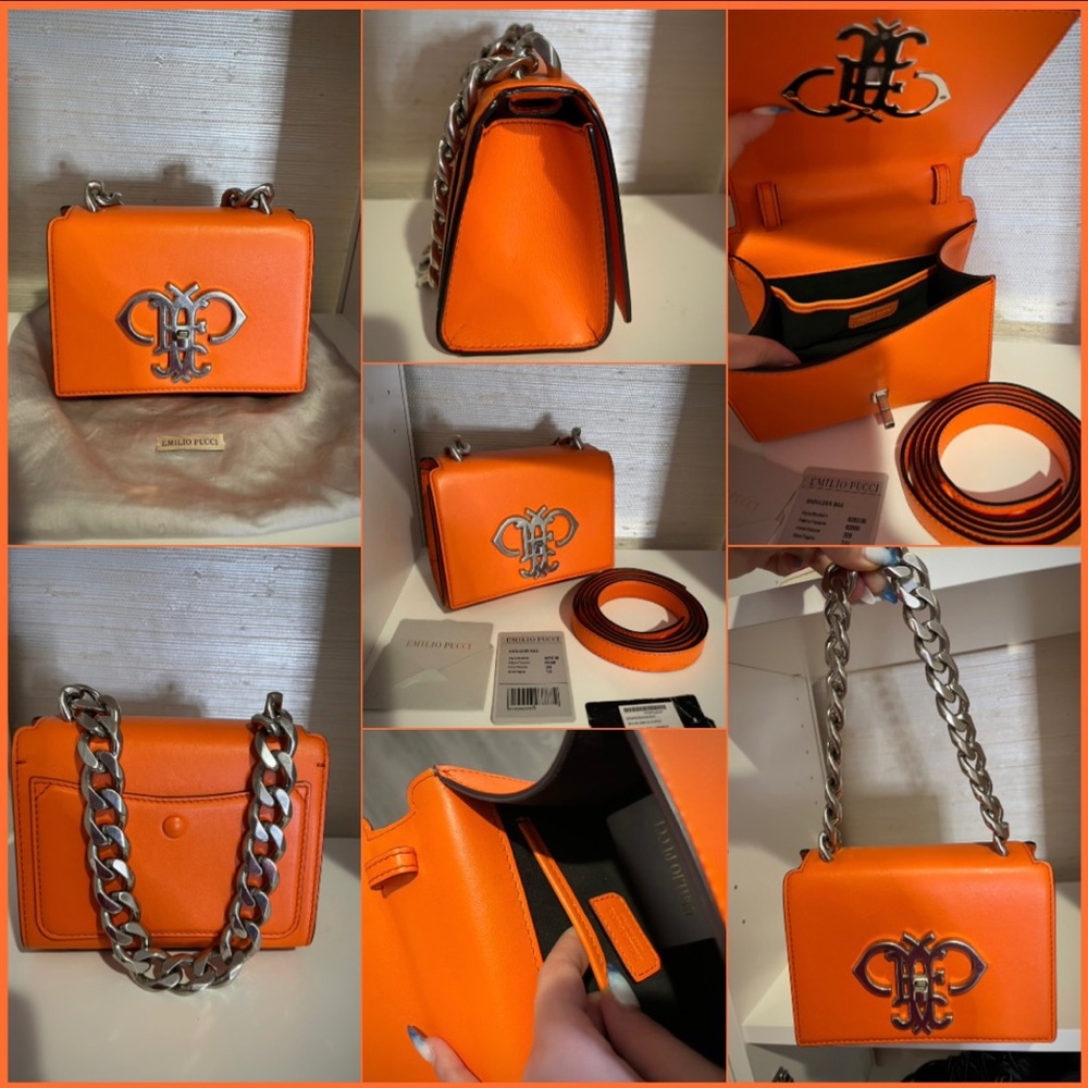 NEW EMILIO PUCCI COMMESSA SIGNATURE ORANGE HANDBAG 😍